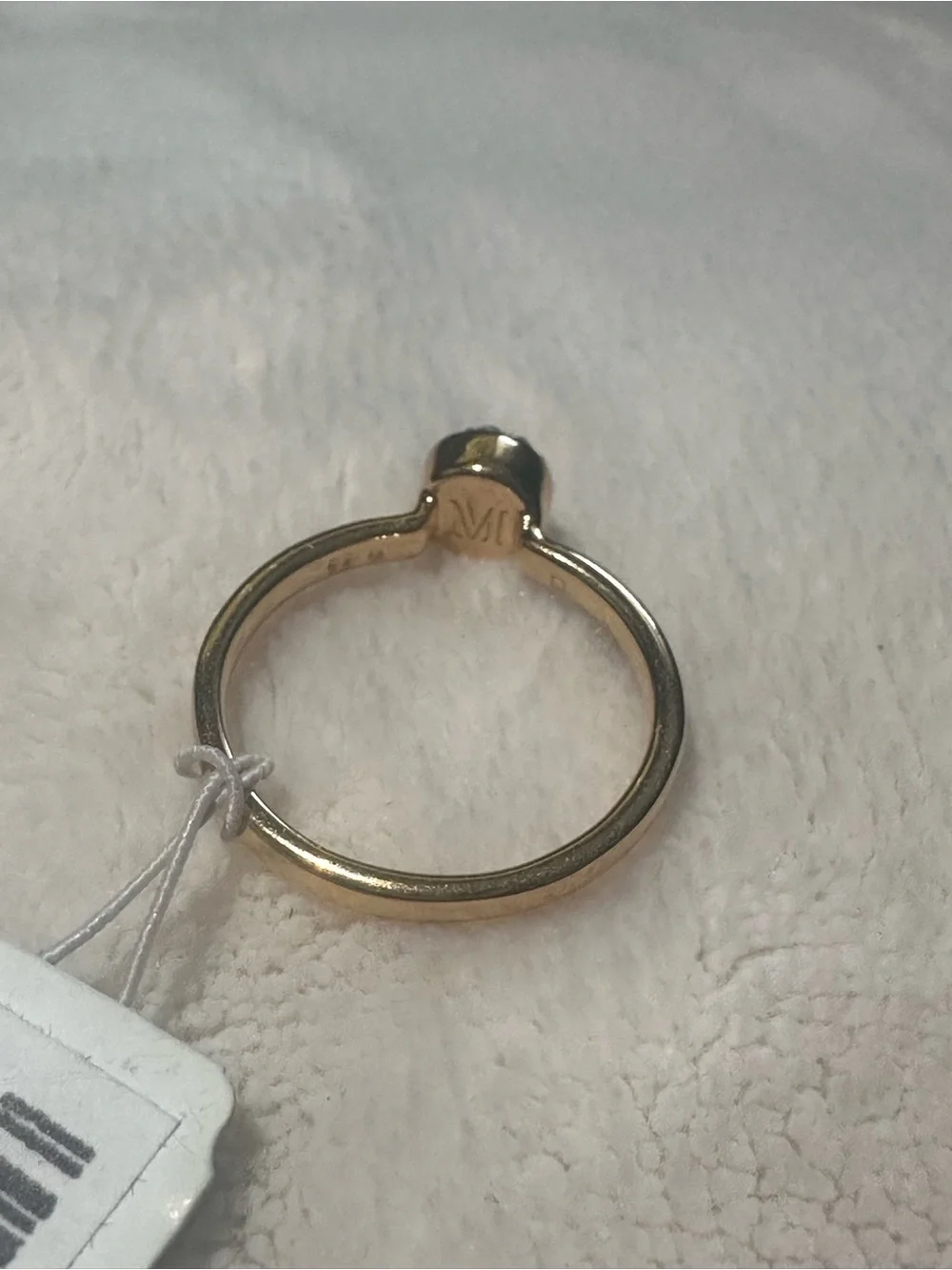 Monica vinader fiji Mini Button Stacking Ring 18k Gold Vermeil & Diamond $200